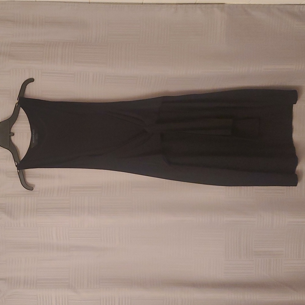 Black Front Tie Midi Dress